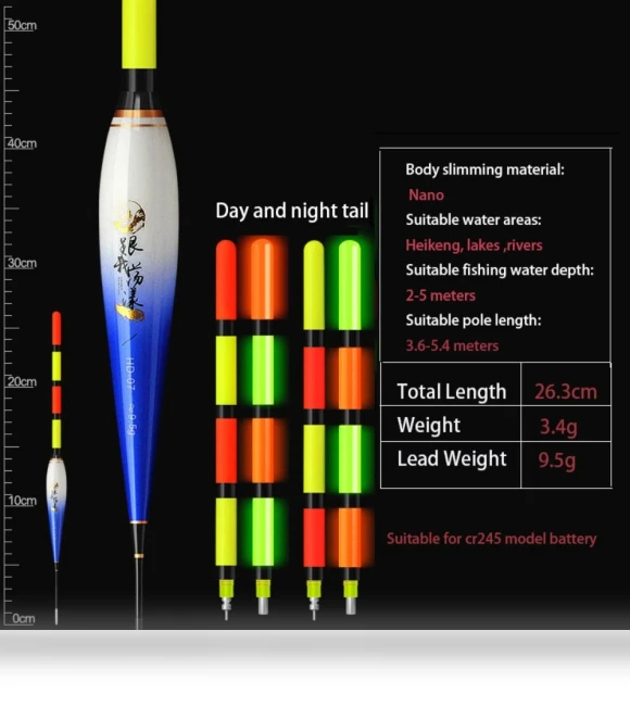 Electronic Fishing Float with LED Light — Bite Indicators, tianhong
