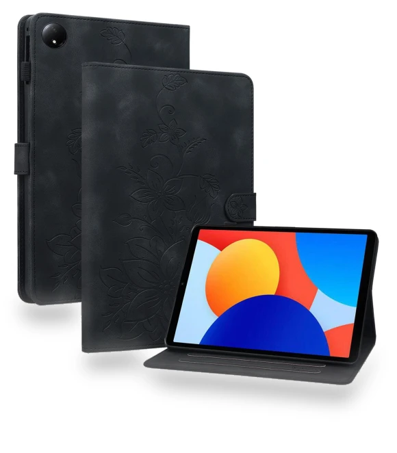 Lily Flower Imprint Card Slots Leather Tablet Cover — Keyboard Cases, Smartwatch 2025