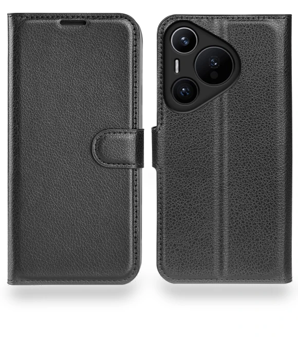 Litchi Texture Leather Stand Flip Cover — Phone Accessories, Smartwatch 2025