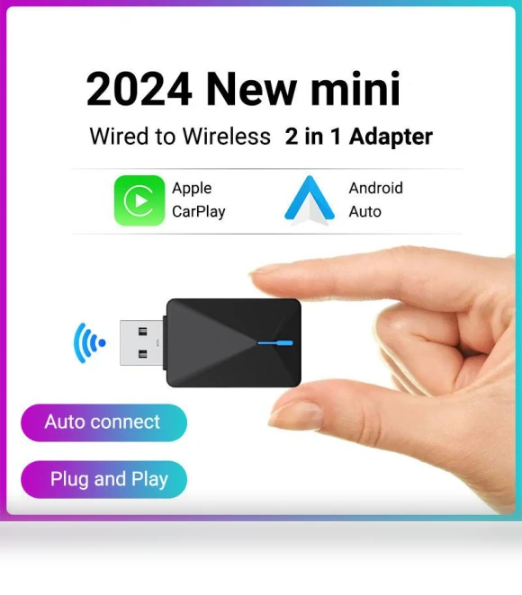Mini Wired and Wireless CarPlay and Android Auto AI Box — Car Accessories & Gadgets, ZoomSpark