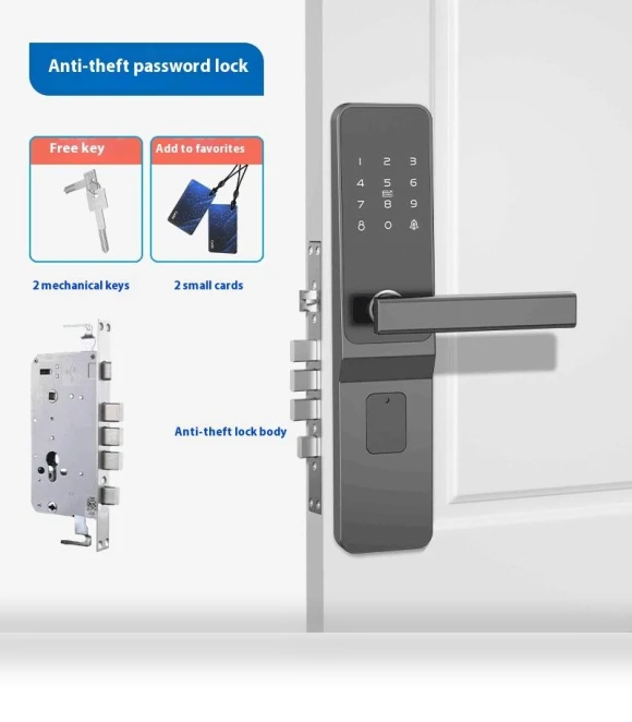 Smart Door Lock with Temporary Password and Bluetooth Remote — Smart Home Security, Lucky Lemon