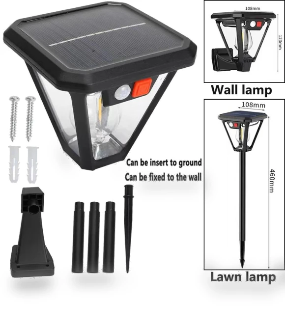 Solar Lights Outdoor 2IN1 Waterproof LED Tungsten Light Bulb Motion Sensor Wall Lamp — Garden Illumination, AutoSphere