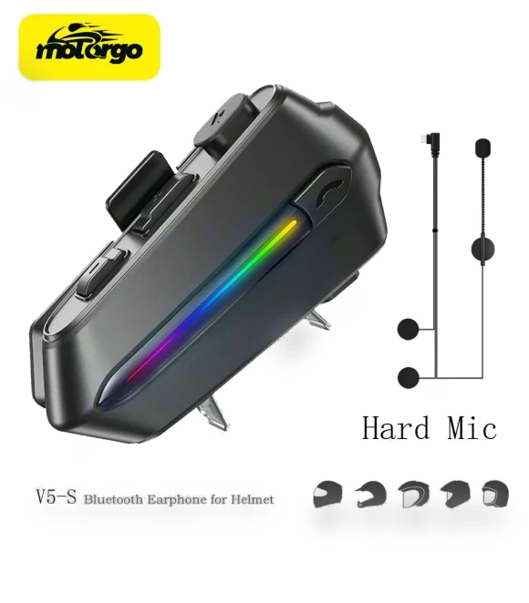 Waterproof Motorcycle Helmet Bluetooth Intercom — Wireless Headsets for Powersports, Motorgo Premium