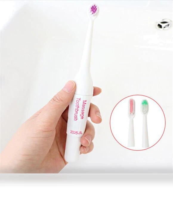 Electric Toothbrush with Smart Chip and 3 Replacement Heads — Electric Toothbrush Heads, beautybaby