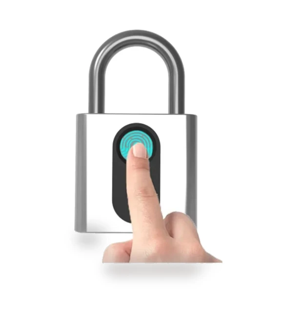 Keyless Smart Padlock with USB Charging — Biometric Security, Stermin