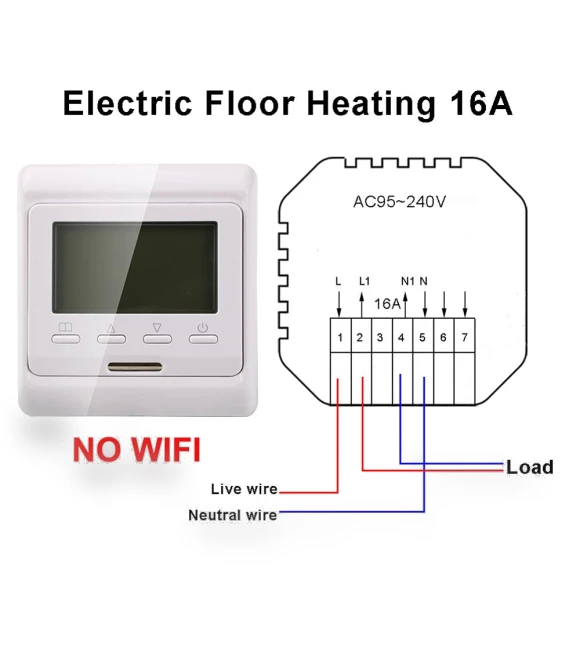 LCD Programmable Electric Digital Floor Heating Room Air Thermostat — Home Climate Control, Minco Thermostatic