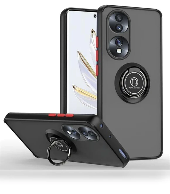Matte Case with Magnetic Ring Holder Stand — Protective Cases, hengbo-Cases