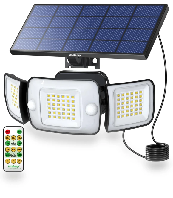 Solar LED Light with Motion Sensor — Outdoor Security & Flood Lighting, SAMURAI STYLE