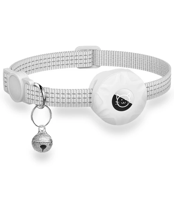 Reflective Adjustable Pet Collar with Airtag Holder — Trackers, djkkhsKSHJ