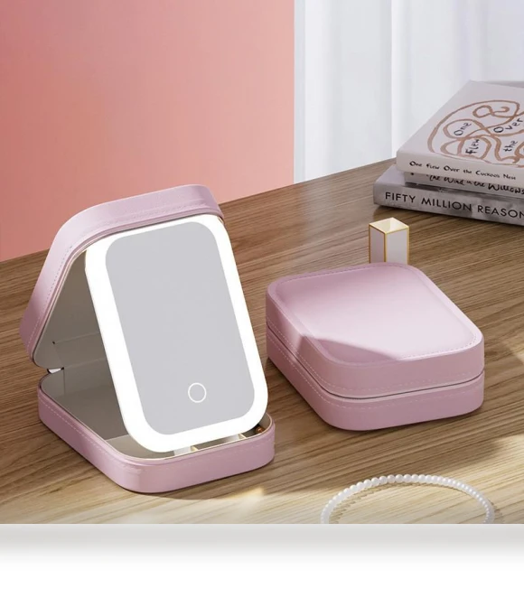 Smart LED Mirror Makeup Storage Box — Cosmetic Cases, Precious Stones