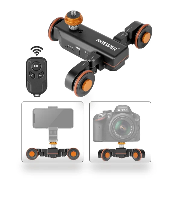 Wireless Video Camera Dolly with Remote Motorized Track Rail Slider — Cinematic Camera Dollies, NEEWER