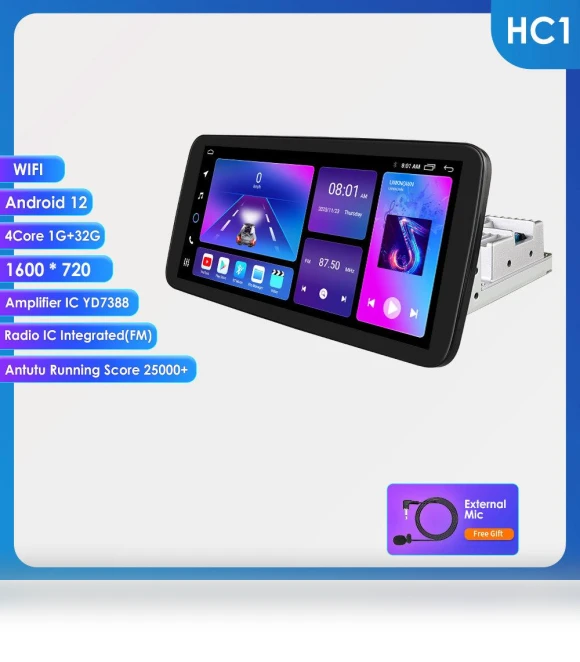 10.33-inch Car Radio Receiver with Touchscreen — Stereo Receivers, OSSURET