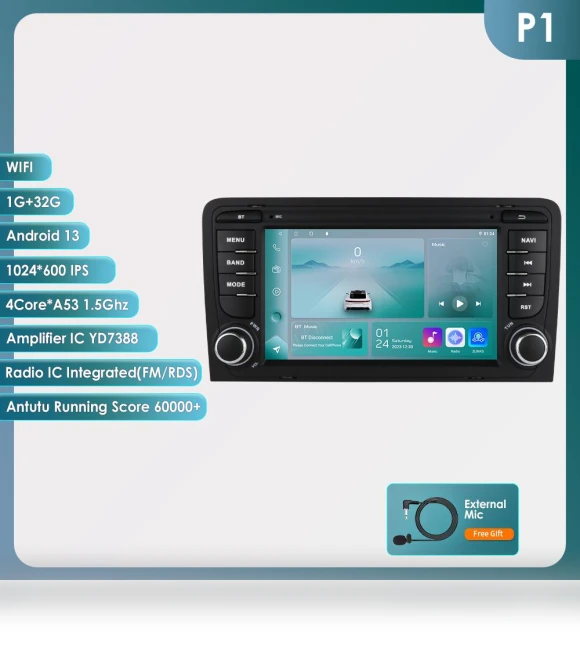 Car Multimedia Player with CarPlay and GPS — Stereo Receivers, OSSURET