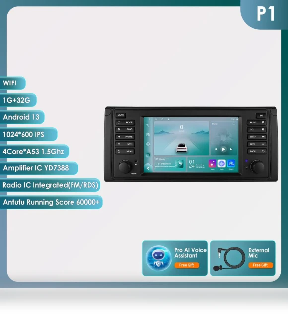 Intelligent 8GB 128GB Voice Control AI 2 DIN Android Auto Radio — Stereo Receivers, OSSURET