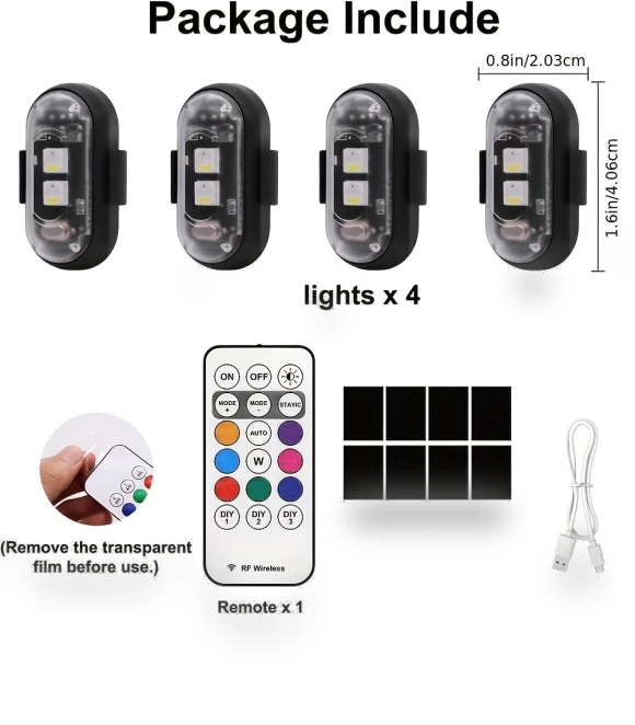 LED Light Strips with Remote Control — Vehicle Safety Signals, More beaty