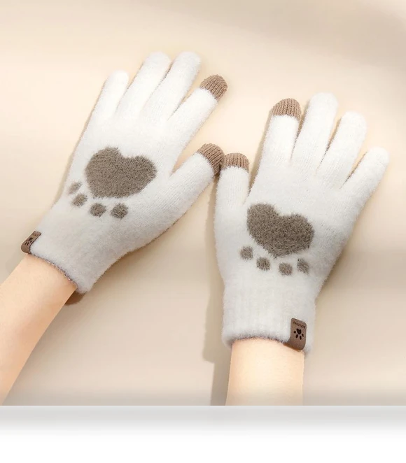 Touchscreen Gloves with Cat Paw Design — Cold Weather Gloves, Yiran bag