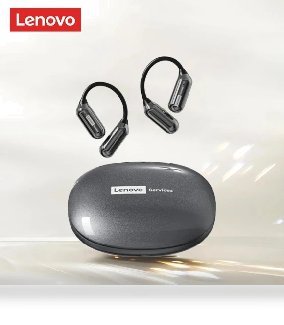 Wireless Bluetooth 6.0 Headphones with Touch Control and Over-Ear Hook — In-Ear Headphones, Lenovo