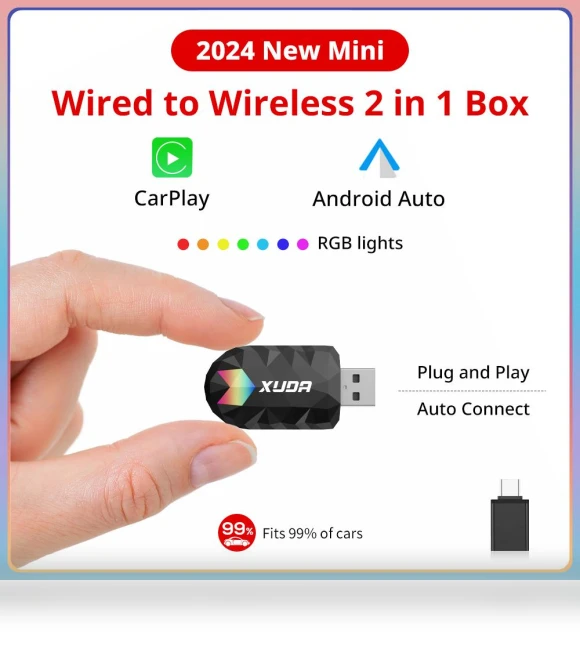 Wireless CarPlay AI Mini Box Android Auto Box — Car Accessories & Gadgets, ZoomSpark