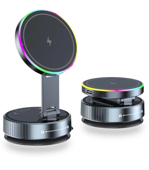 Wireless Charging Car Phone Holder with Cooling Fan — Dashboard Installation Kits, Meiteai-All