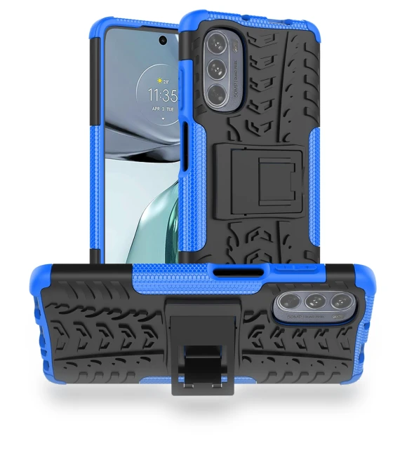 Dustproof PC+TPU Kickstand Back Cover Tyre Pattern Shockproof Phone Case — Smartwatch Protectors, Smartwatch 2025