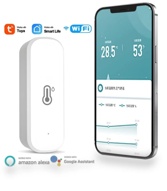 Smart WiFi Thermometer Hygrometer — Home Climate Control, Household item