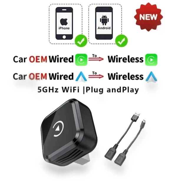 Wireless CarPlay and Android Auto Adapter — Phone Accessories, Meiteai-All