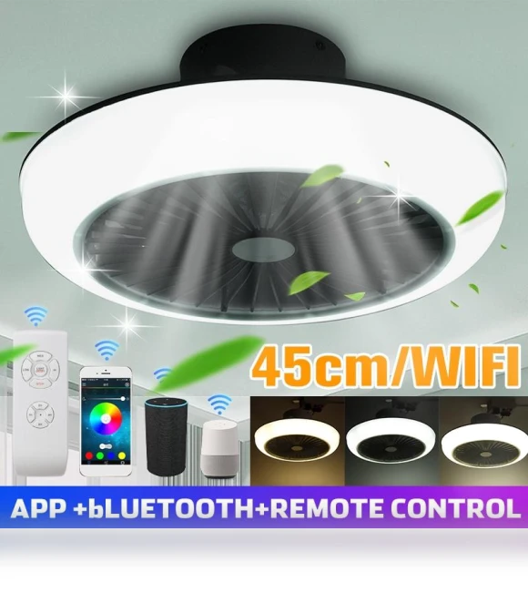 Adjustable Speed WiFi Smart Ceiling Fan with Light — Ceiling Fan Wall Controls, Pro DIY Tool