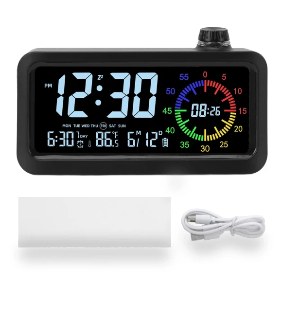 Digital Alarm Clock with Colorful Display — Alarms & Clocks, OutsideWorld
