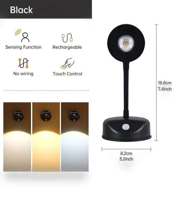 Rechargeable Wireless Smart LED Wall Spotlight with Human Body Sensor — Night Lights, Binchi Lighting Appliances