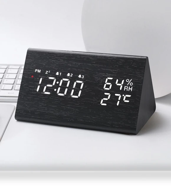 Smart Radio Clock with Automatic Temperature and Humidity Display — Alarms & Clocks, Fashionable bags