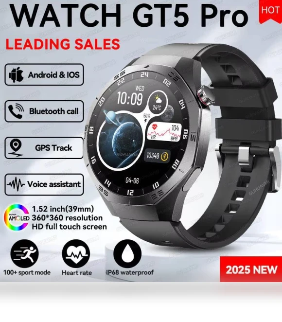 Smart Watch for Men with GPS Tracker and HD AMOLED Display — Smartwatches, PRISMA