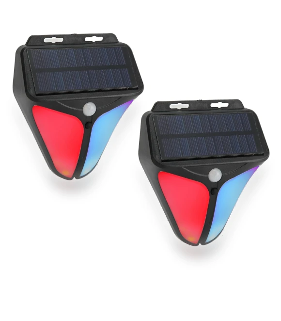 Solar Motion Sensor Alarm Warning Light — Outdoor Security & Flood Lighting, DIYelecs