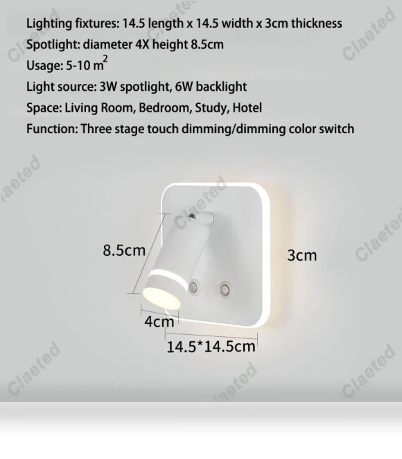 Tricolor Touch-Controlled USB Wall Lamp — Desk & Table Lighting, Binchi