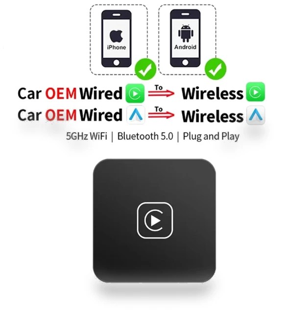 Wireless CarPlay and Android Auto Adapter Box — Stereo Receivers, Meiteai-All