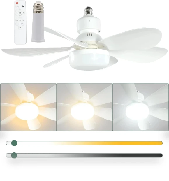 Ceiling Light Fixture with Fan and LED Lighting — Ceiling Fan Lighting Solutions, Rainbow Rain
