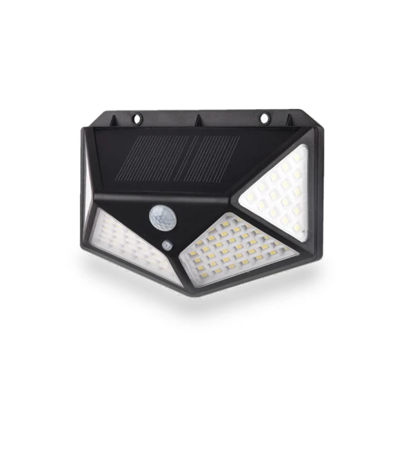 Four-Sided Solar Wall Light with Motion Sensor — Outdoor Security & Flood Lighting, Value Vault