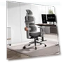 Thumbnail Ergonomic Chair with Adjustable Backrest, Armrest, Headrest, and Footrest - Grey — Desk Chairs, NEWTRAL