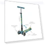 Thumbnail Maxi Deluxe Foldable LED Scooter for Kids with Light-Up Wheels — Push Scooters, Micro