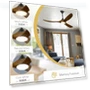 Thumbnail Wood Ceiling Fan with Light — Ceiling Fan Wall Controls, WANGOFUN