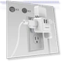 Thumbnail USB Wall Charger and Extender with 3-Way Splitter — Multi-Outlets