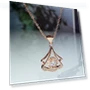 Rose Gold Necklace with Fan-Shaped Smart Zircon Pendant — Smart Jewelry, Prettiest WW