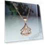 Rose Gold Necklace with Fan-Shaped Smart Zircon Pendant — Smart Jewelry, Commodity Jewel