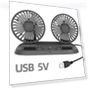 Car Fan with 360° Adjustment, 3-Head Air Fan — Portable Cooling Solutions, Straw Hats