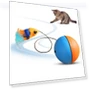 Automatic Interactive Rotating Ball with Feather Mouse Attachment — Cat Playthings, Lucky seafeel