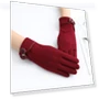 Plush warm gloves with touchscreen and bow — Cold Weather Gloves, Evergreen